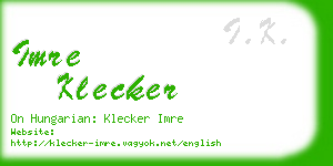 imre klecker business card